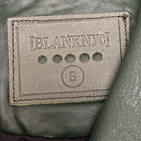 BLANKNYC Easy Rider Faux LeatherMoto Jacket (Dark Green) SMALL - Picture 8 of 14